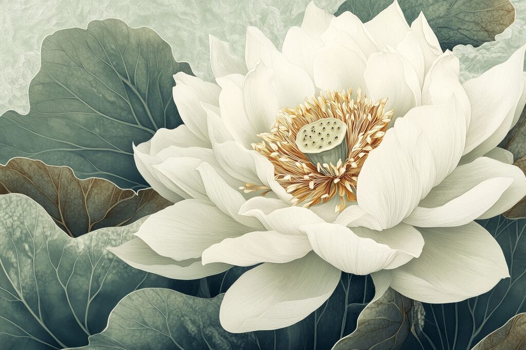 White lotus up close — full design