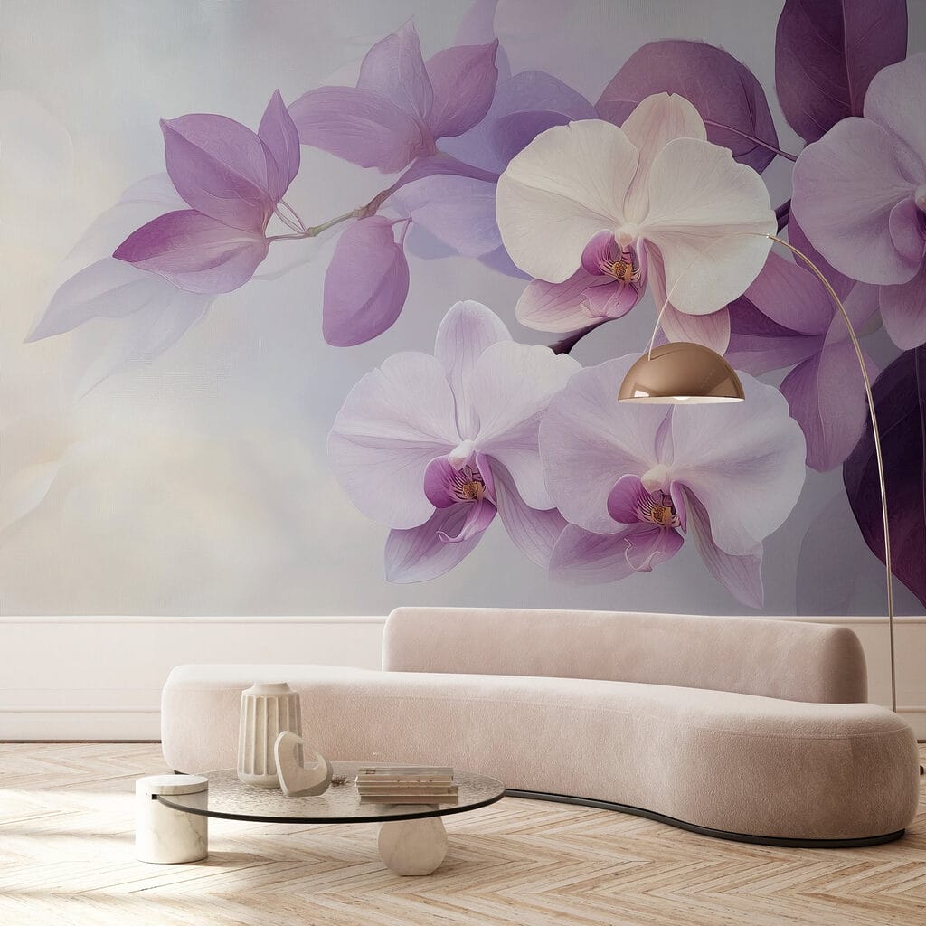 Orchids among purple leaves — interior 3