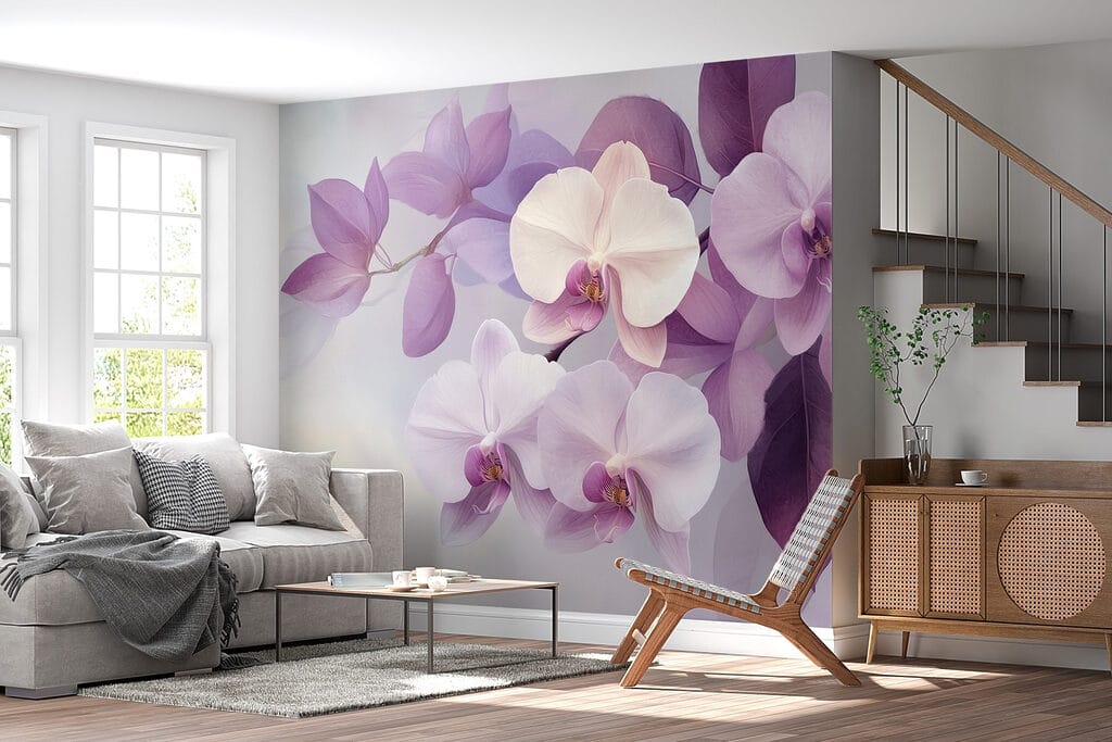 Orchids among purple leaves — interior 5