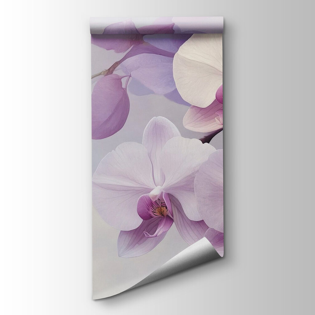 Orchids among purple leaves — product view