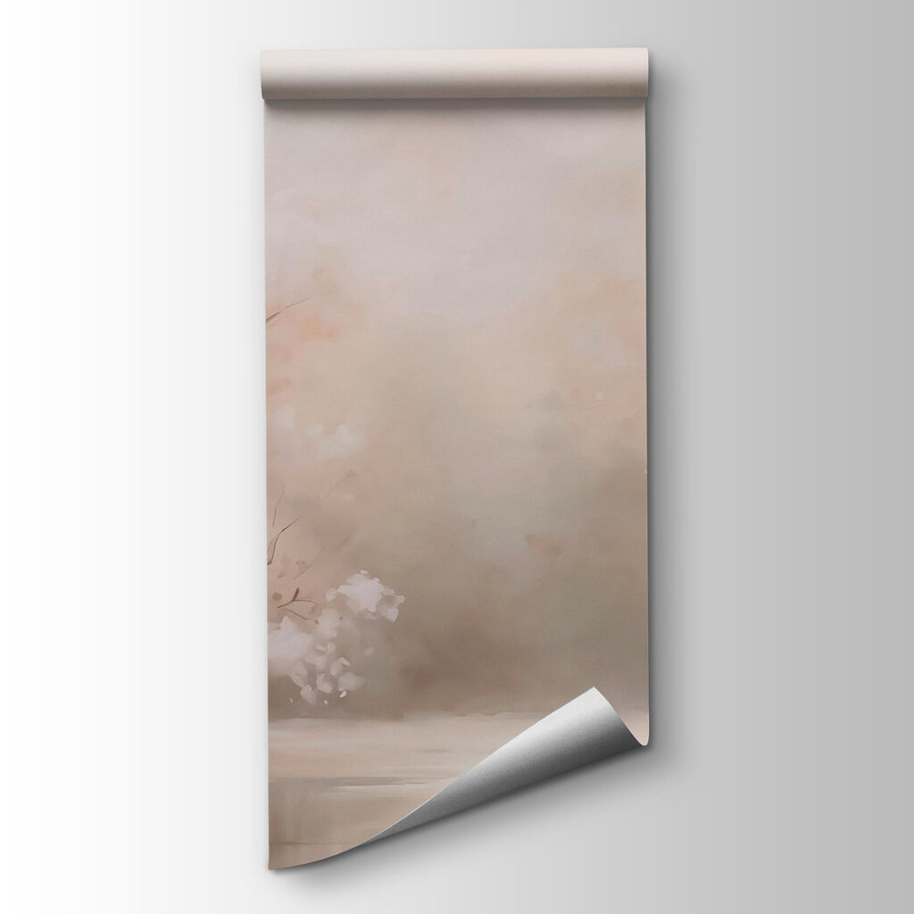 Blossom trees by water — product view