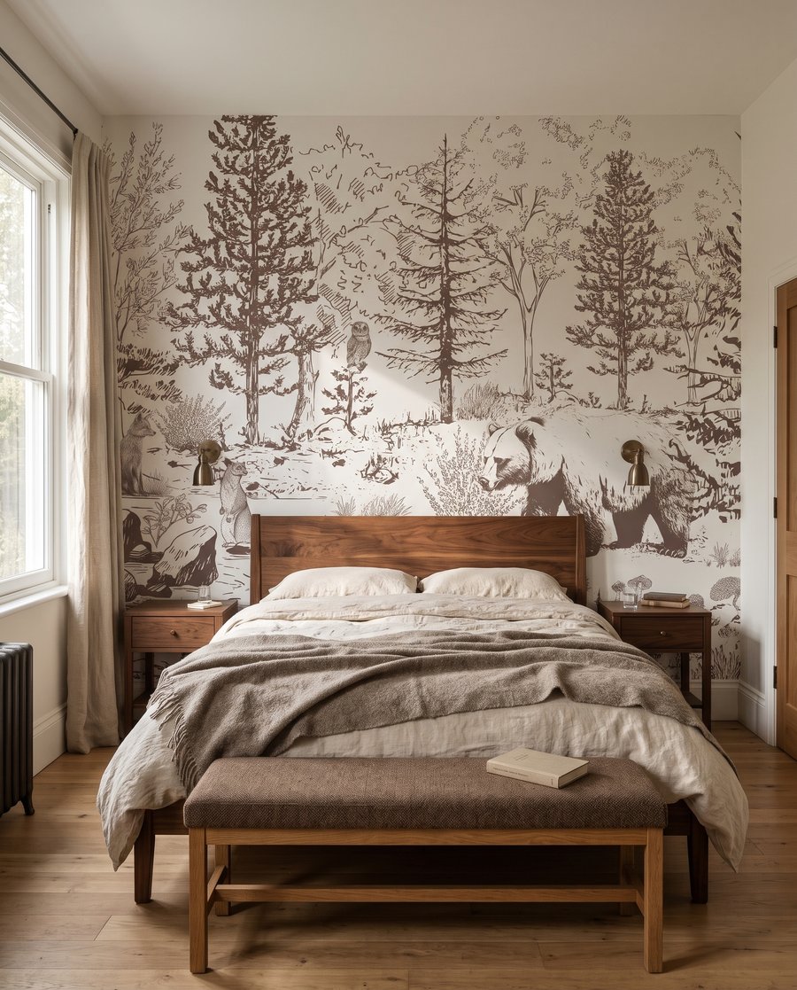 Bear in Woodland Etching — interior 2