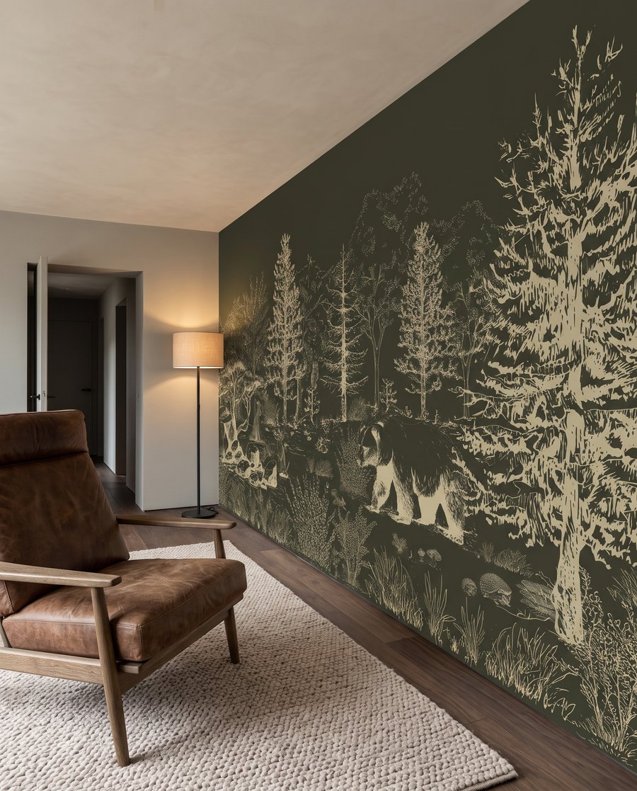 Bear in Woodland Etching — interior 4