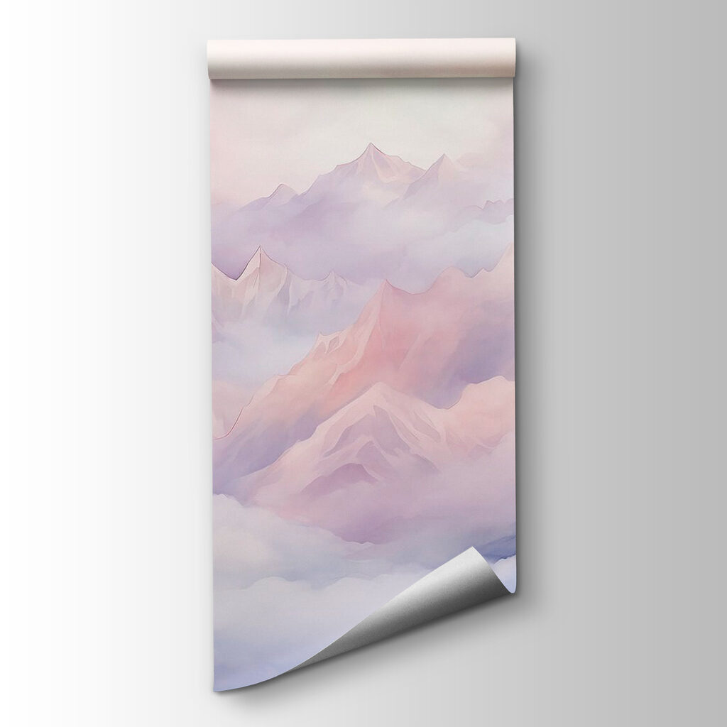 Pink clouds beneath peaks — product view