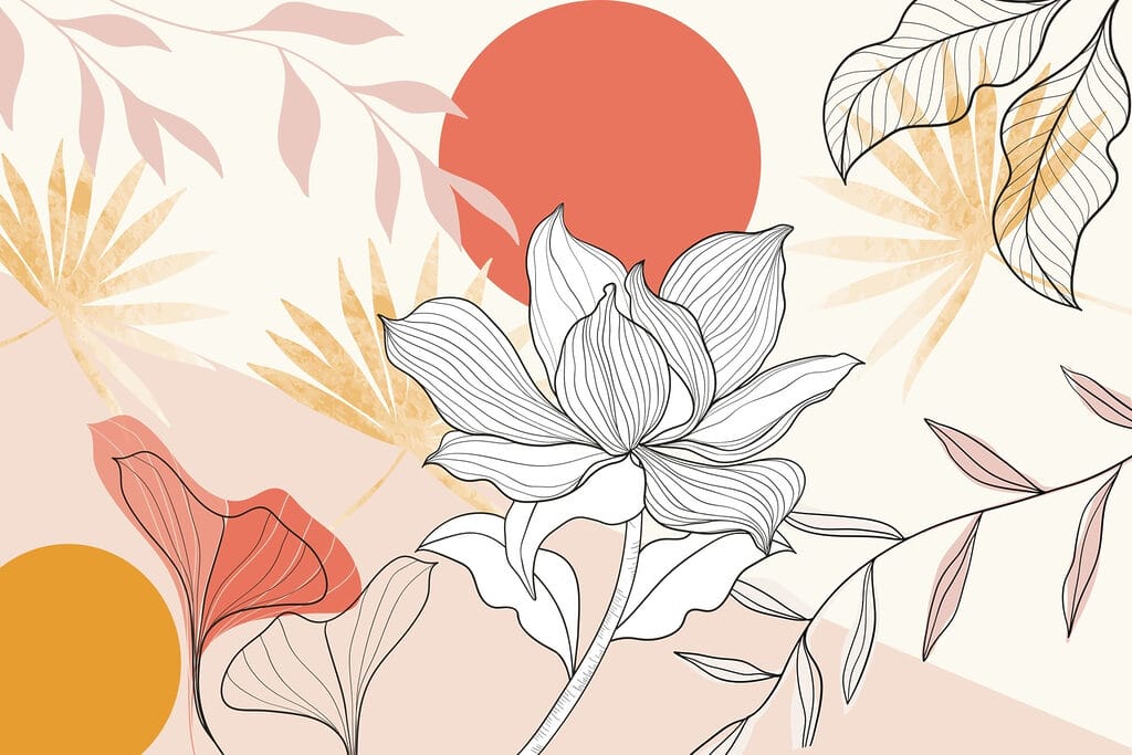 Large white flower outline — full design