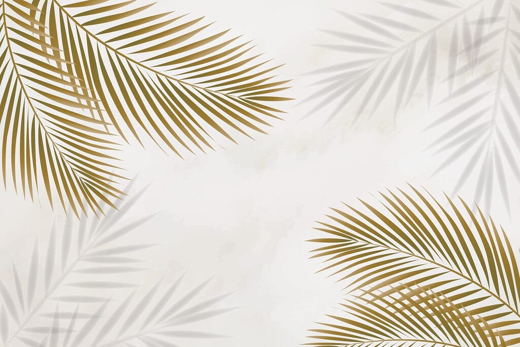 Palm leaves from corners — full design