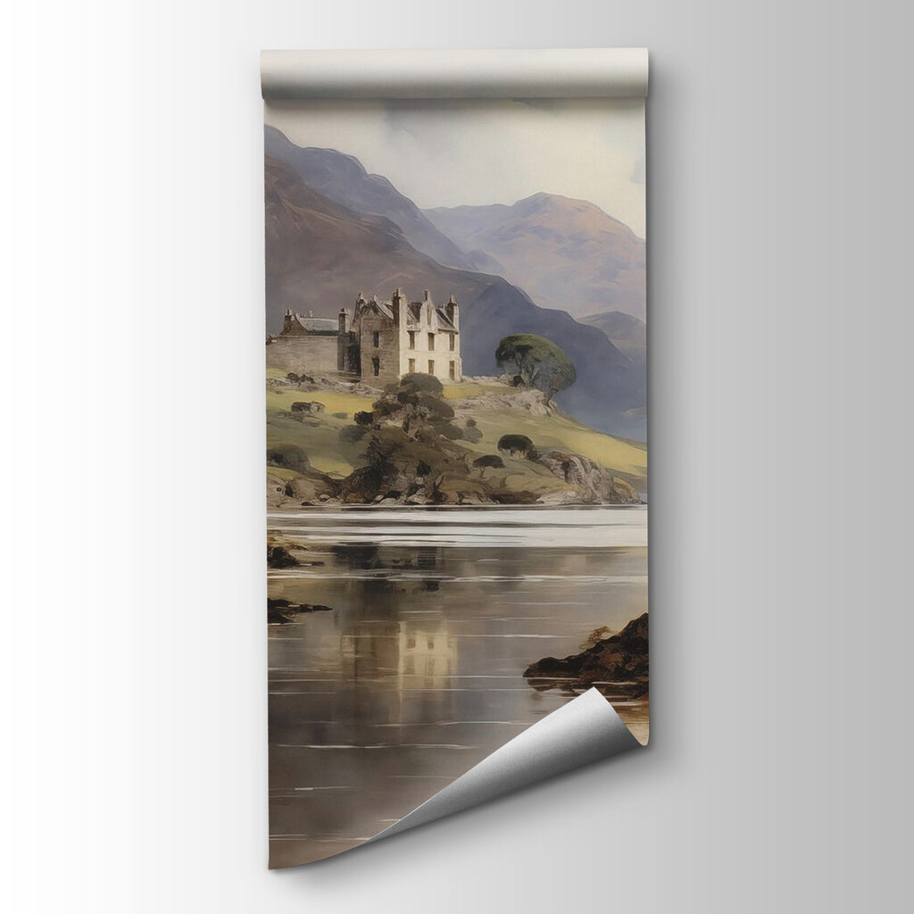 House by mountain lake — product view