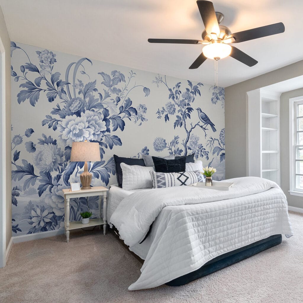 Birds among flowering branches — interior 1