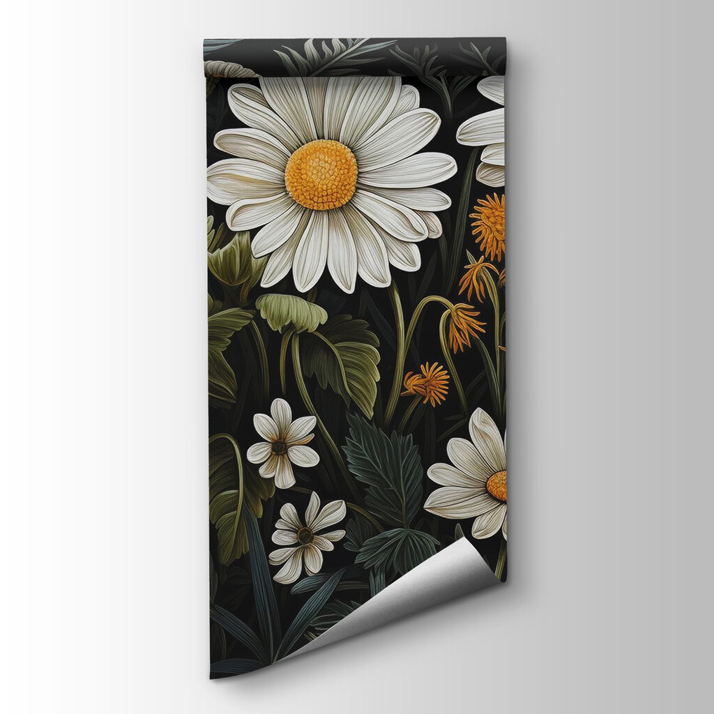 Daisies against dark leaves — product view