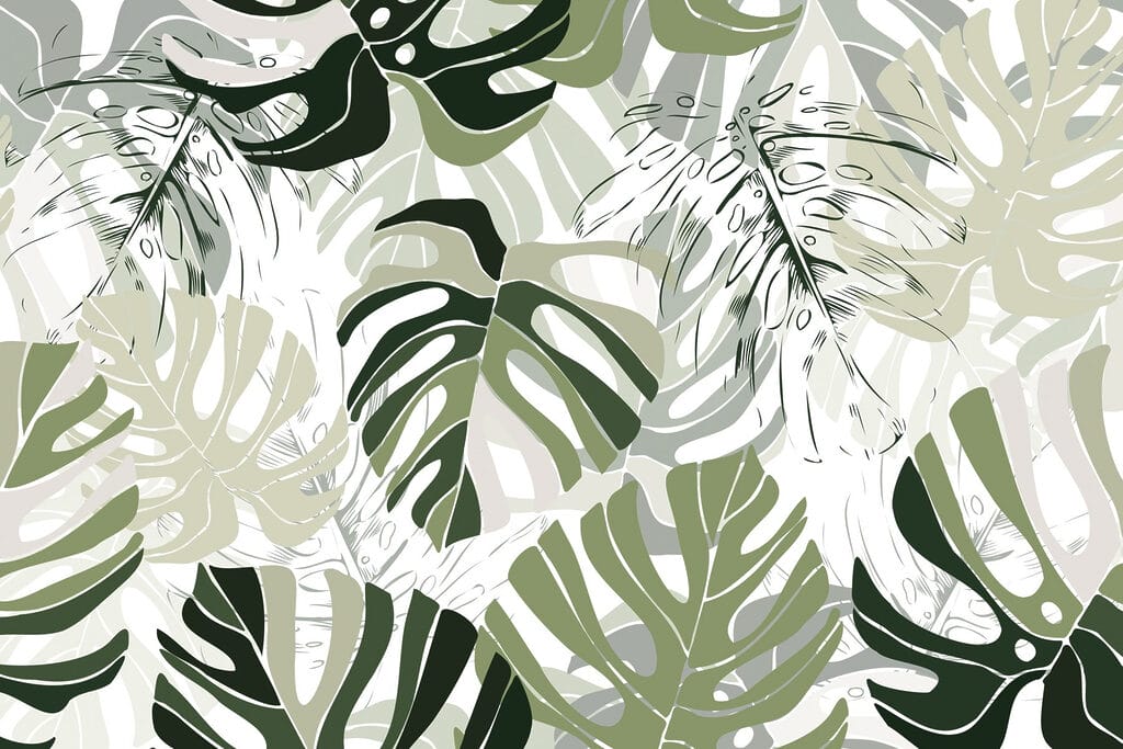 Graphic tropical leaves — full design