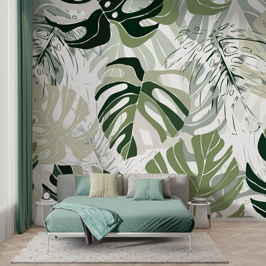 Graphic tropical leaves — interior 1