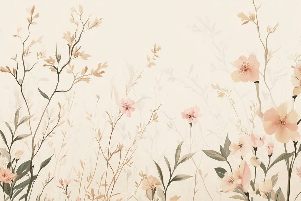 Delicate flowers above grass — full design