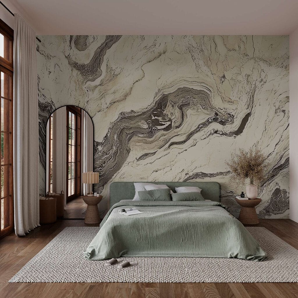 Dark veins on cream — interior 1
