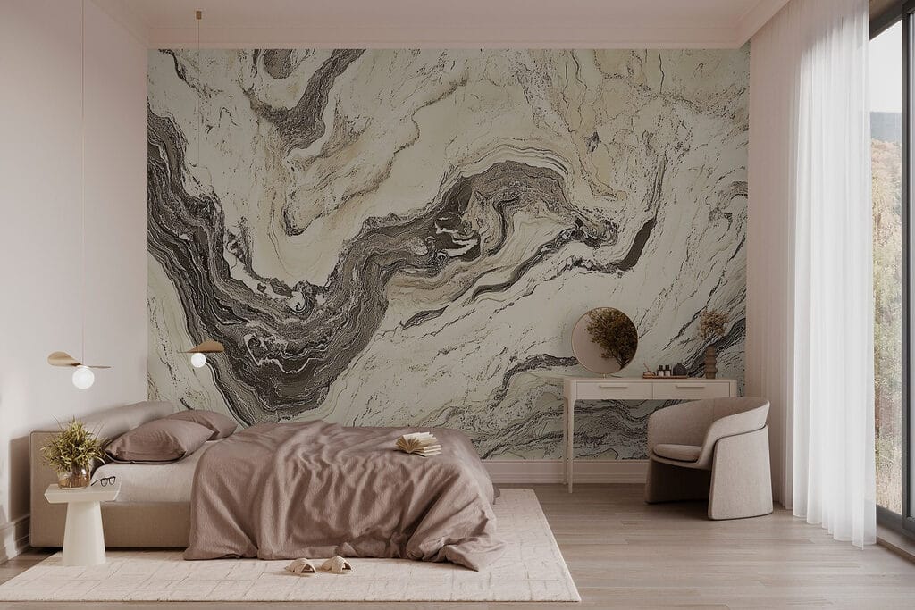 Dark veins on cream — interior 2