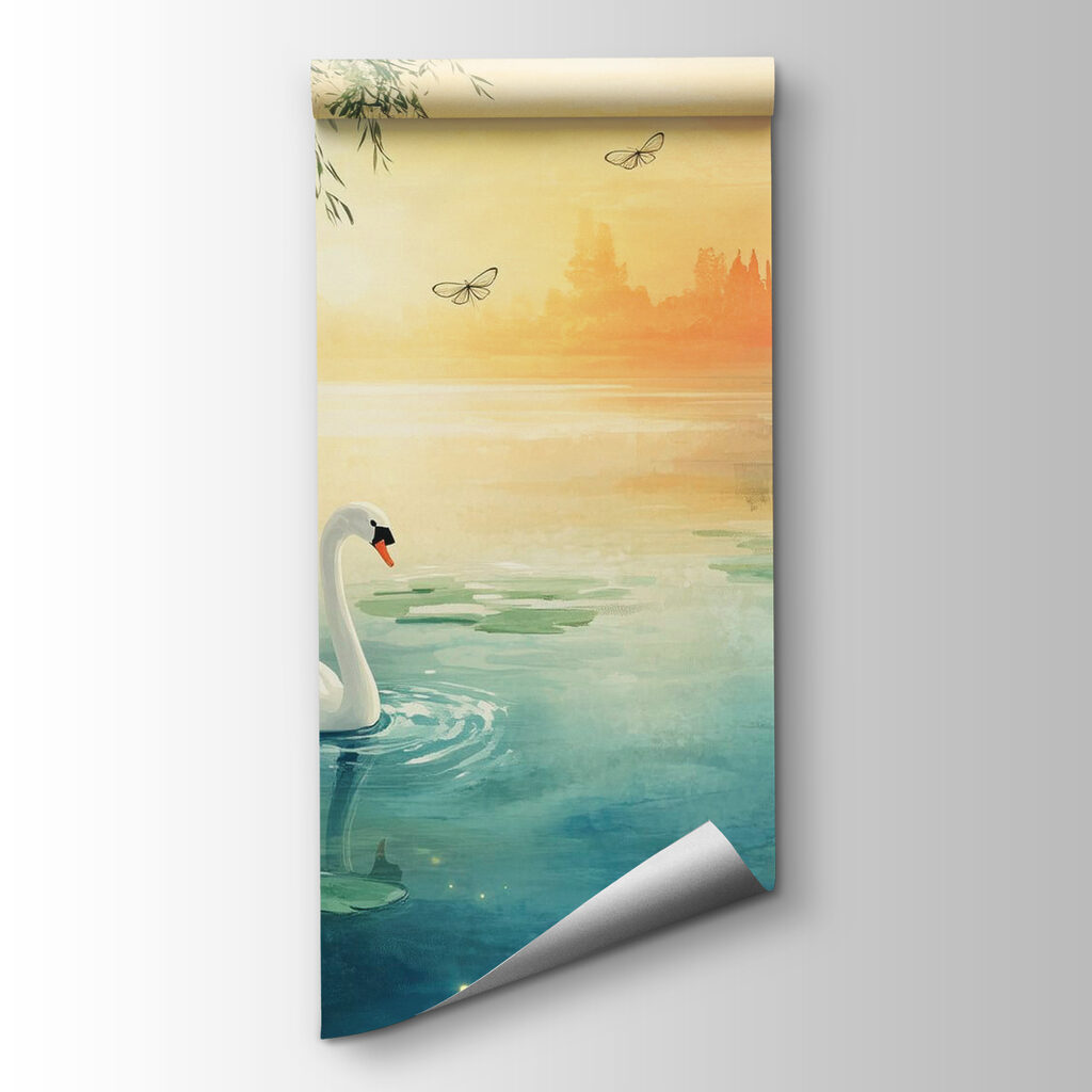 Swans at golden dusk — product view