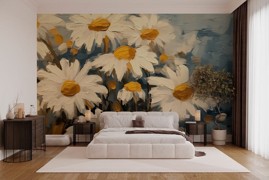 Daisies in thick brushstrokes — interior 1