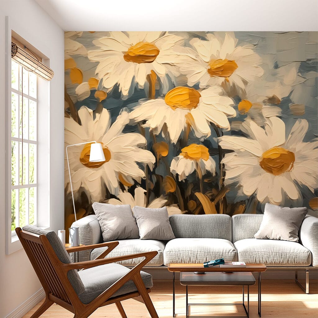 Daisies in thick brushstrokes — interior 2