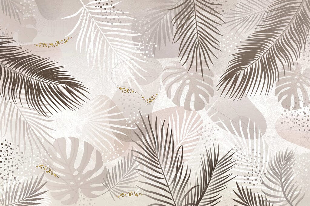 Palm leaves, fine speckles — full design