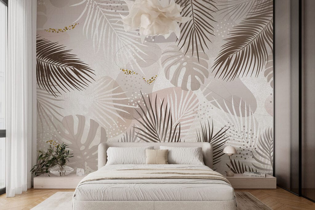 Palm leaves, fine speckles — interior 1