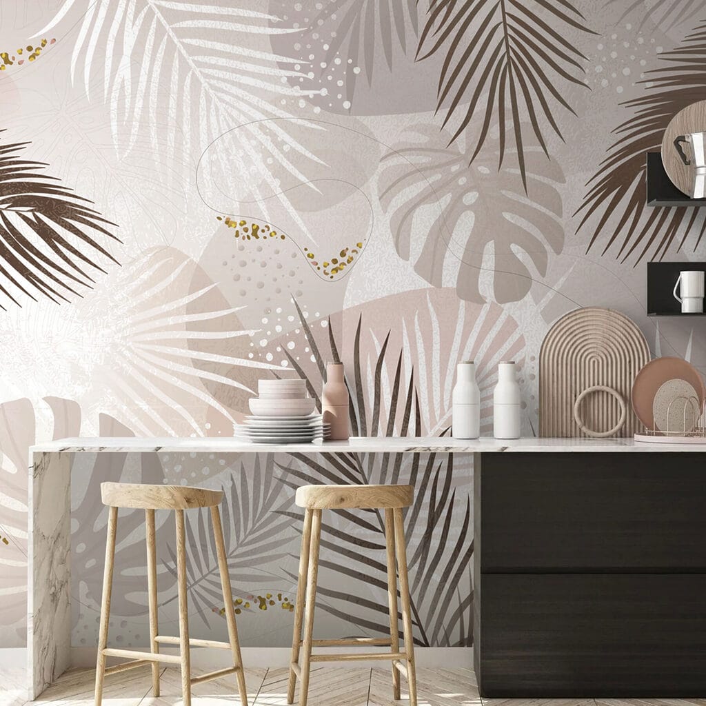 Palm leaves, fine speckles — interior 3