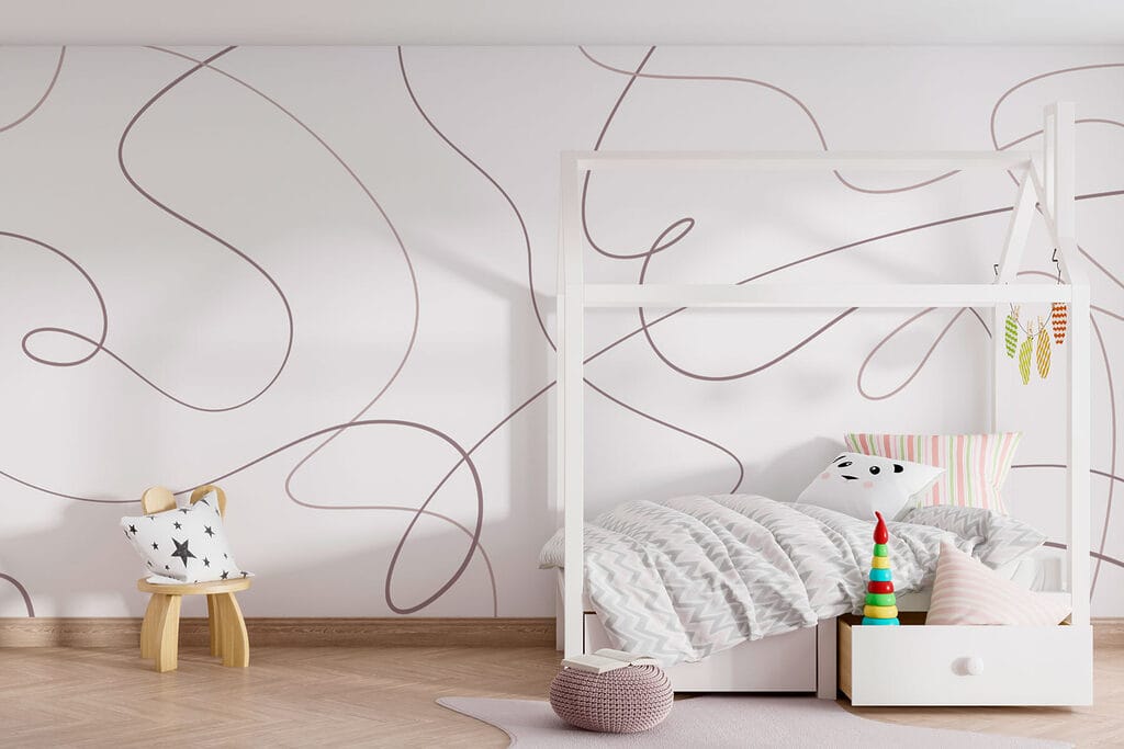 Loose loops on white — interior 3
