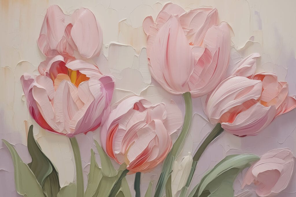 Soft pink tulips — full design