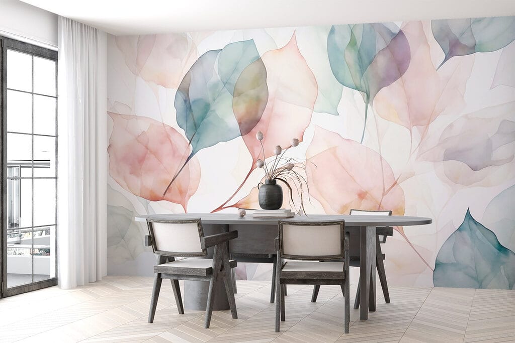Pastel leaves in layers — interior 2