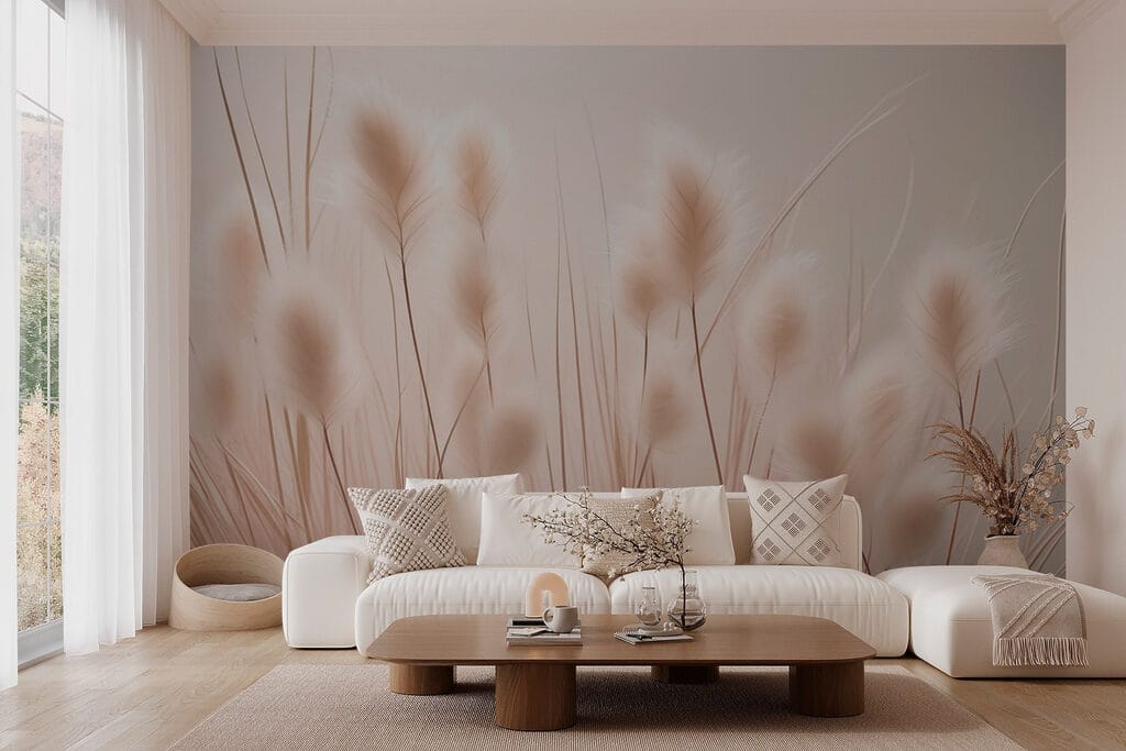 Plumes on soft pink — interior 2