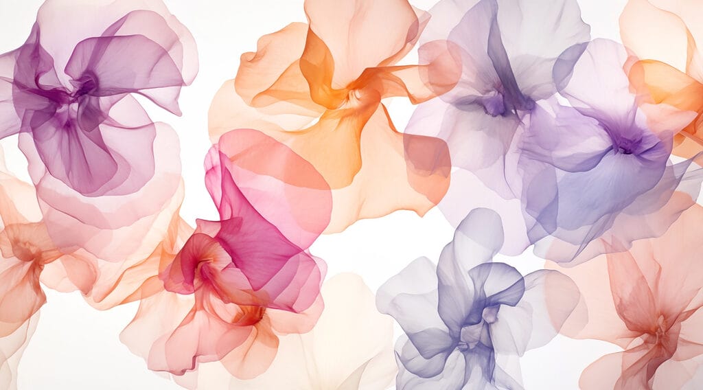 Flowers in sheer colours — full design