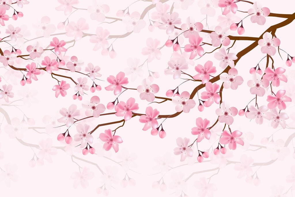 Blossom along a branch — full design