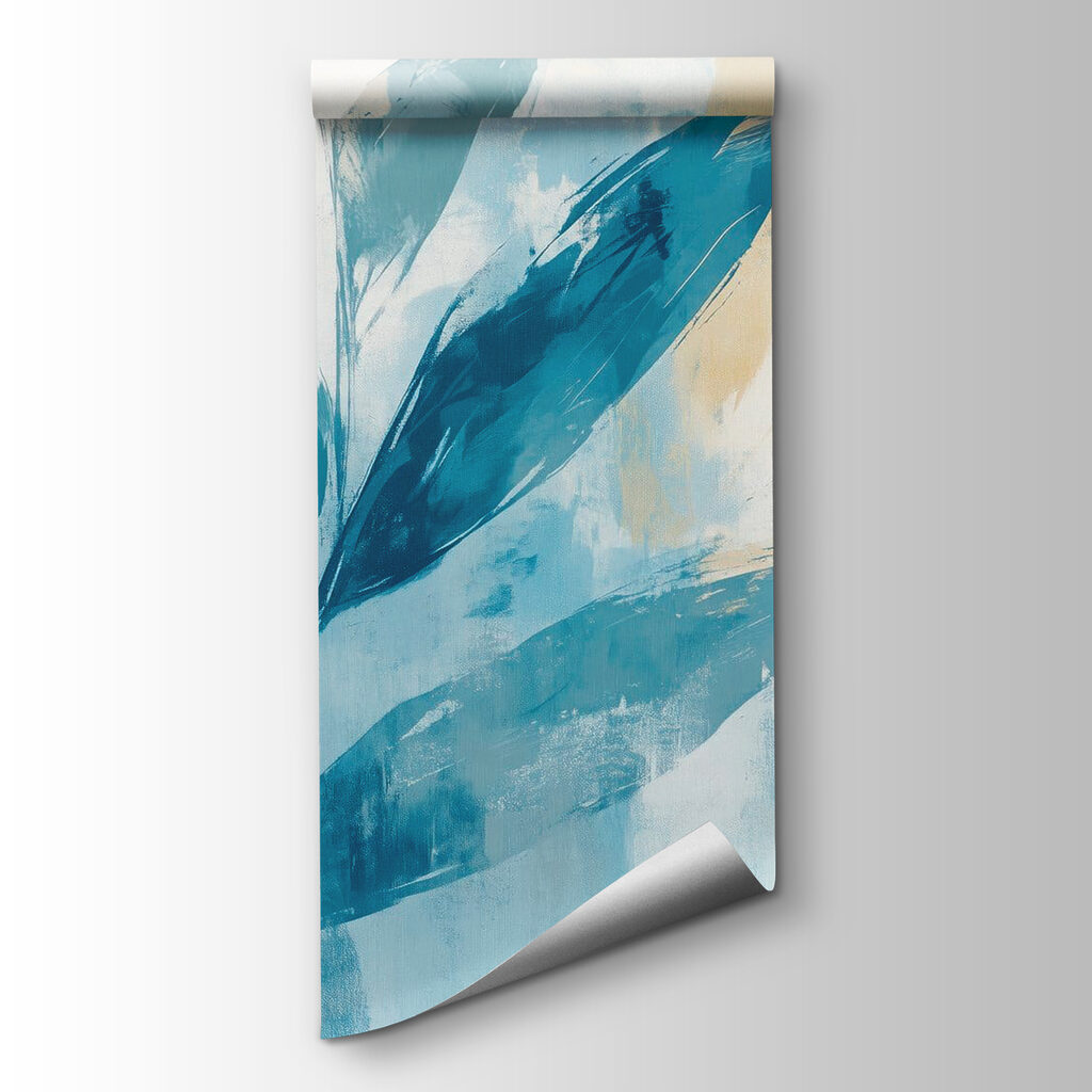 Blue leaves in brushstrokes — product view