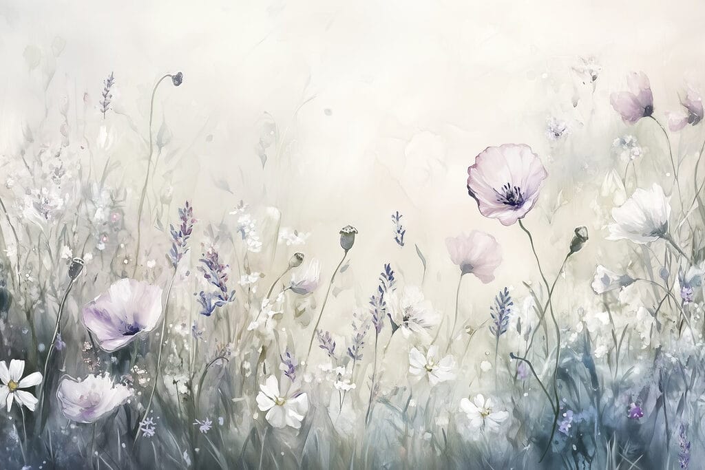Purple wildflower meadow — full design