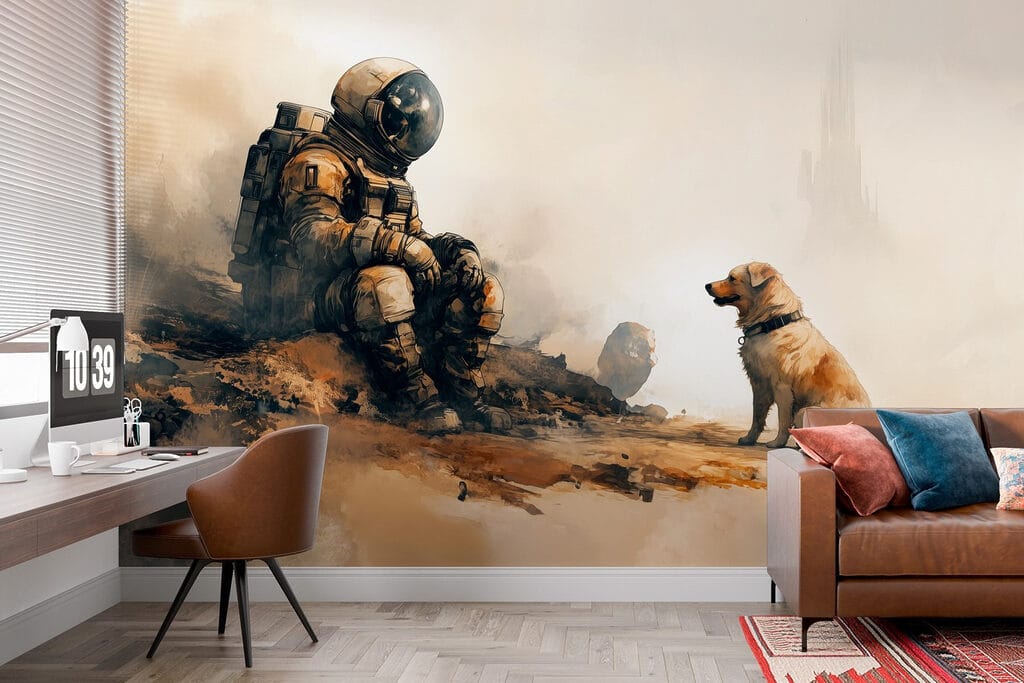 Astronaut meets a dog — interior 1