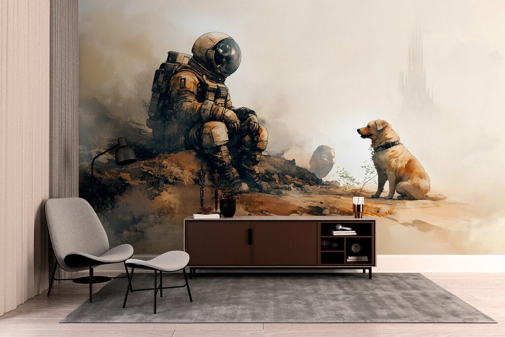Astronaut meets a dog — interior 2
