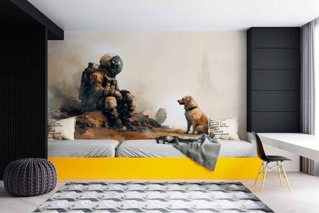 Astronaut meets a dog — interior 4