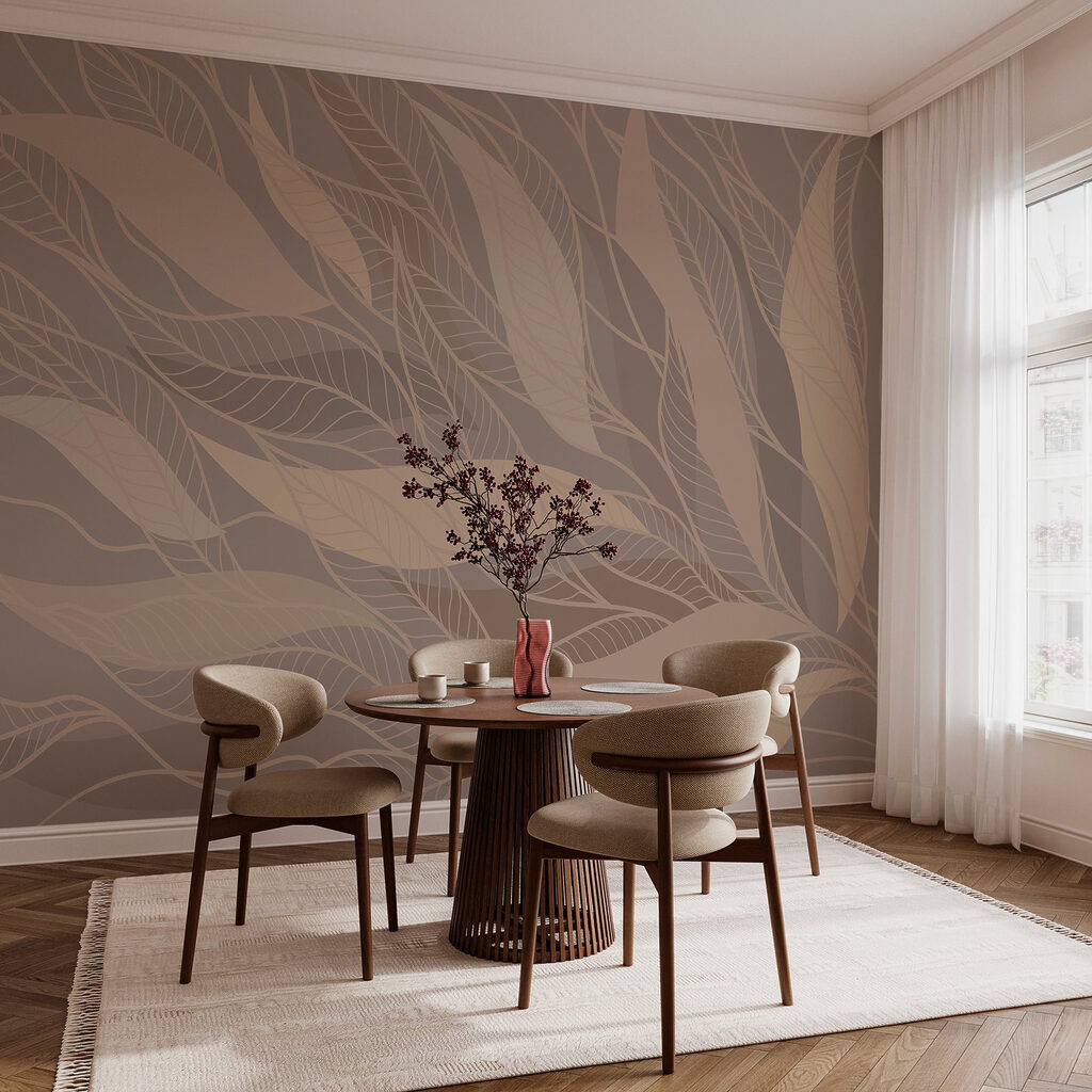 Leaves on warm taupe — interior 5
