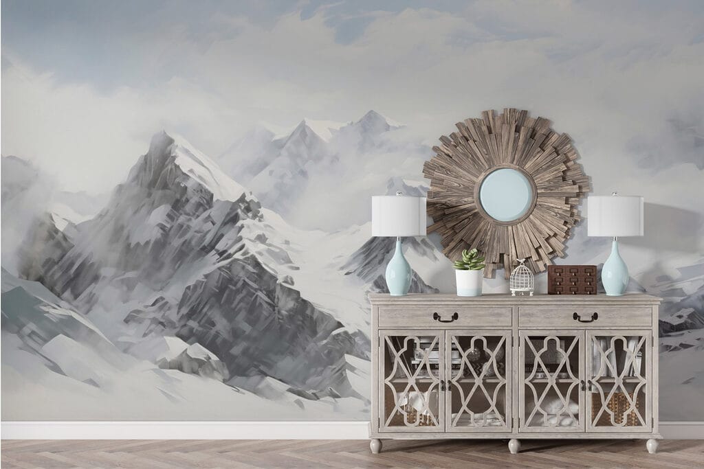 Snowy peaks among clouds — interior 2