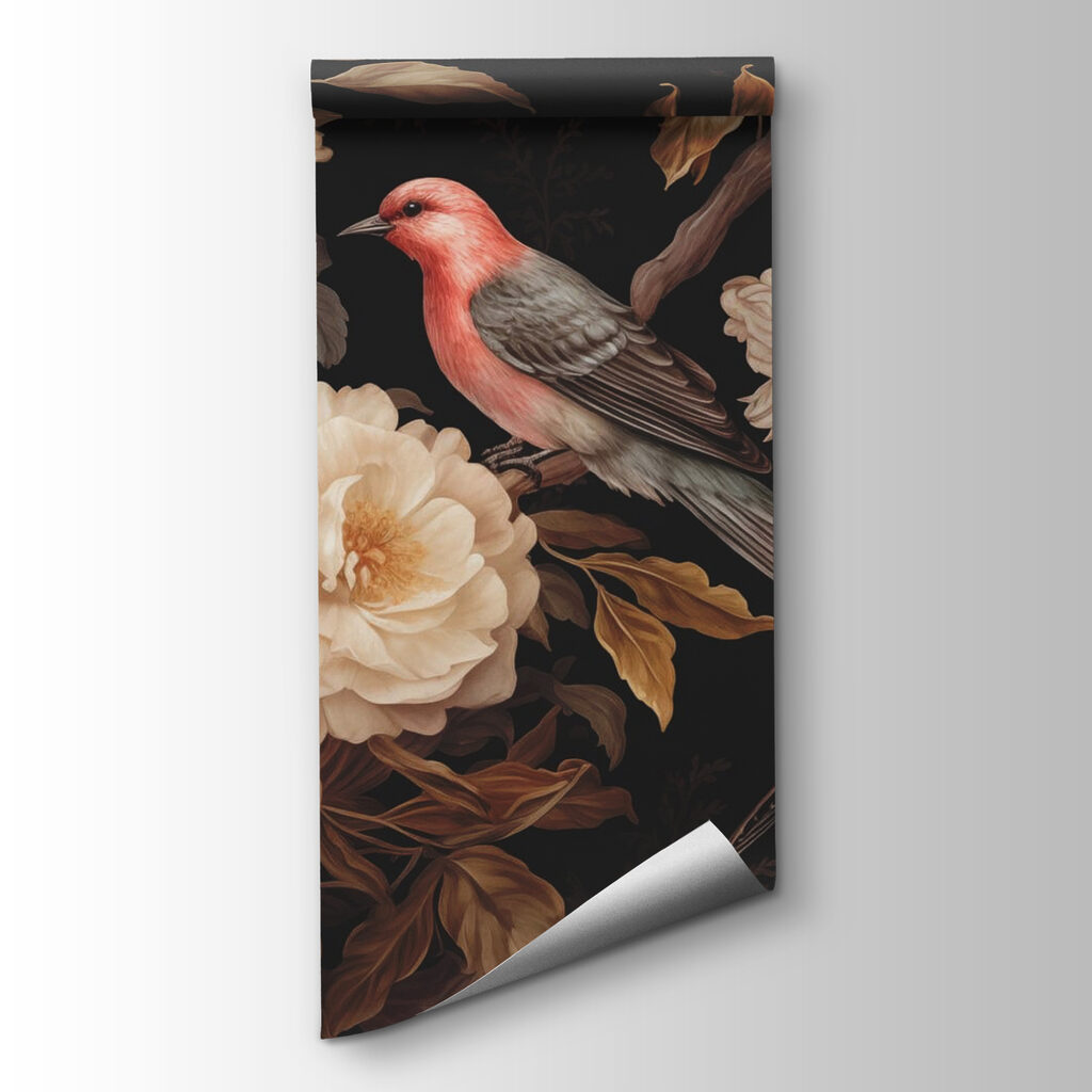 Birds among dark blooms — product view
