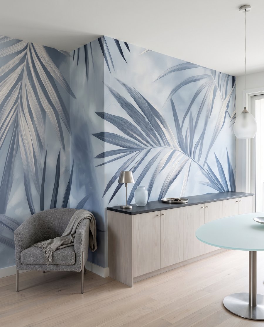 Crossing palm leaves — interior 1