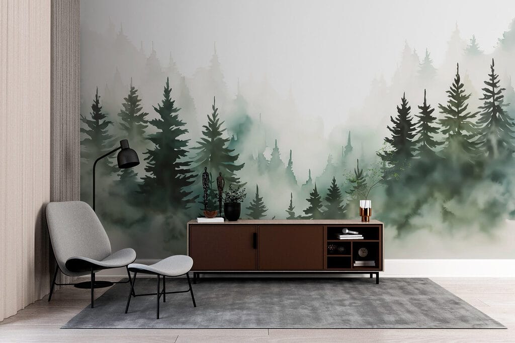 Pines in the mist — interior 1