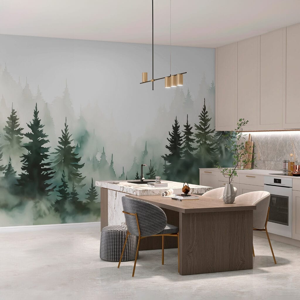 Pines in the mist — interior 2