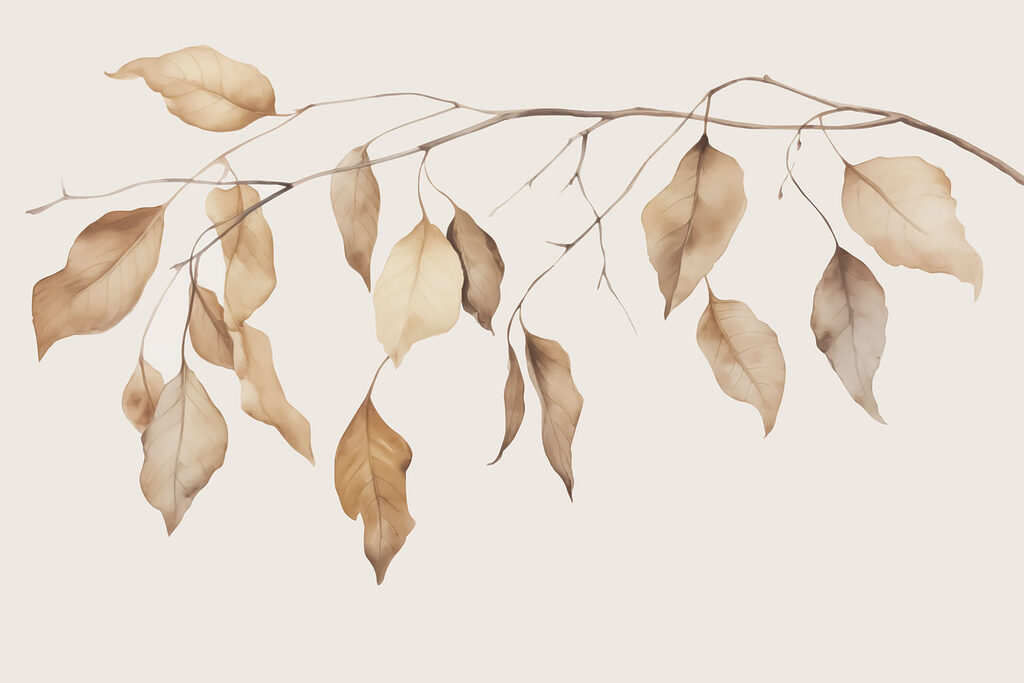 Brown leaves hang down — full design