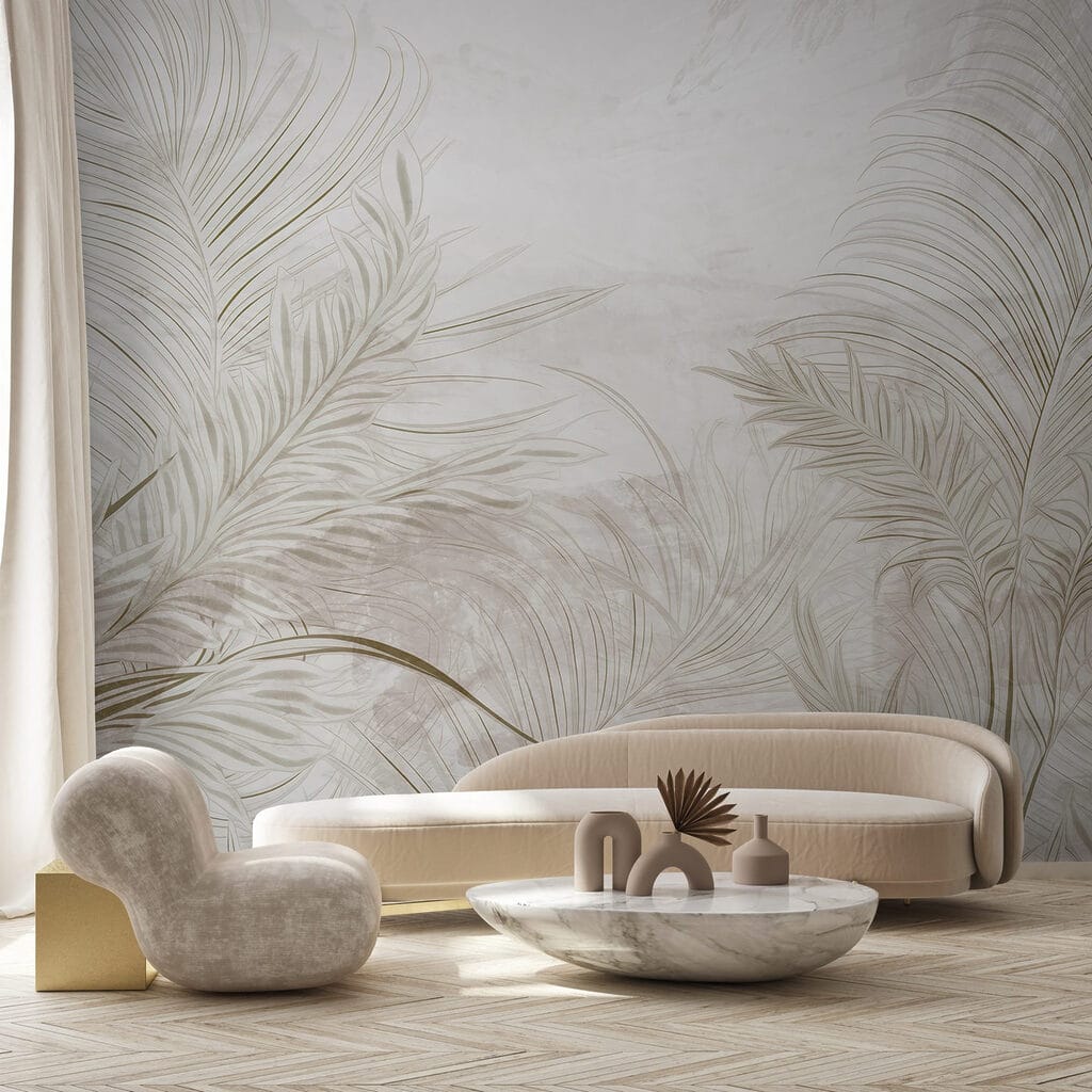 Cream palm fans — interior 2