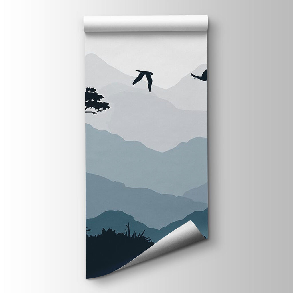 Birds above tree silhouettes — product view