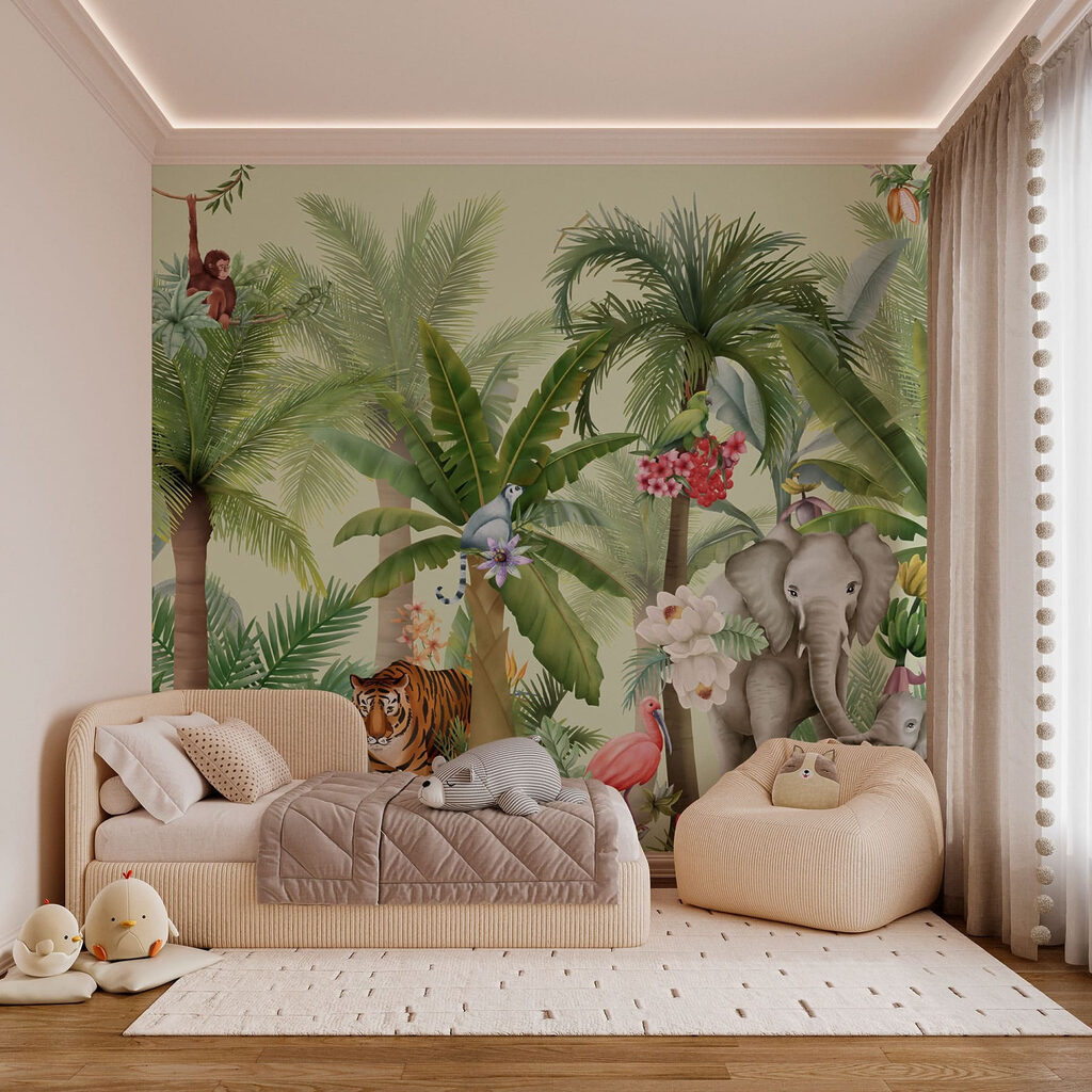 Jungle animals under palms — interior 2