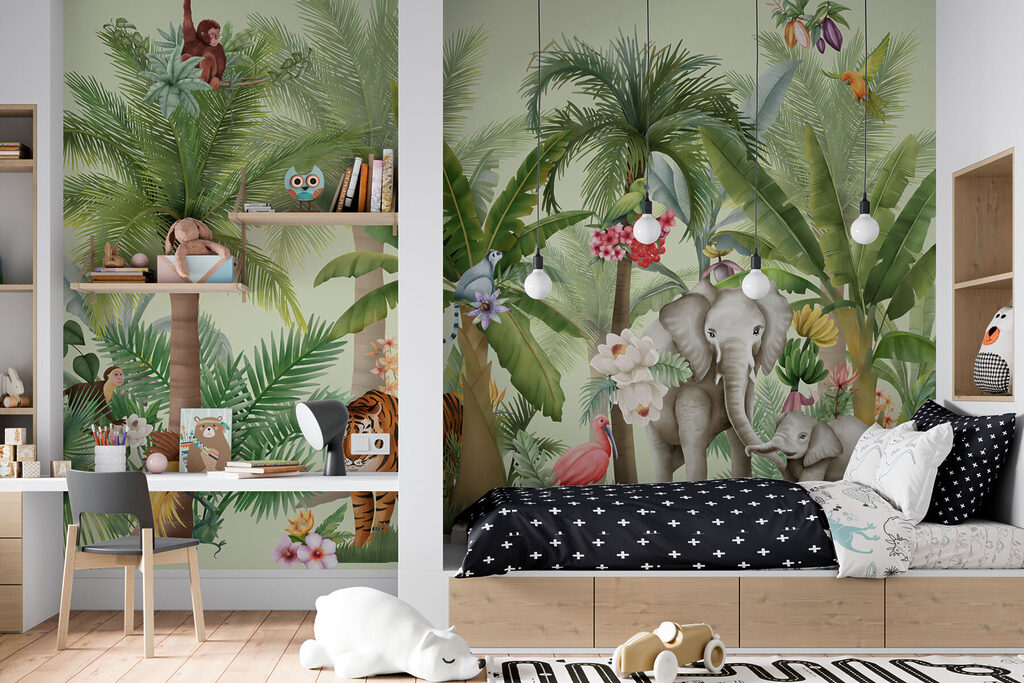 Jungle animals under palms — interior 3