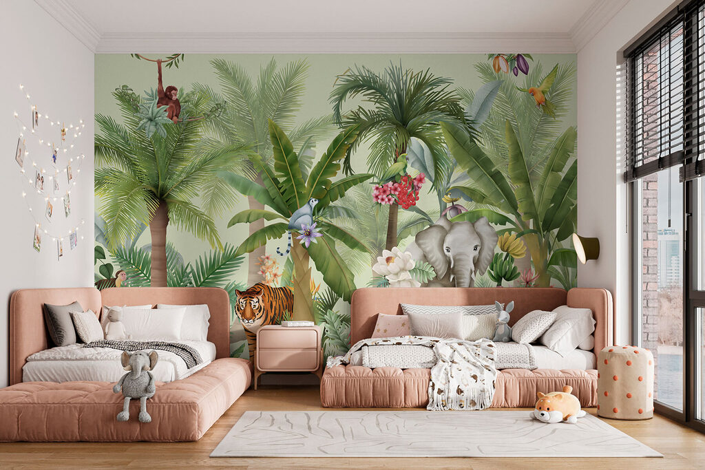 Jungle animals under palms — interior 4