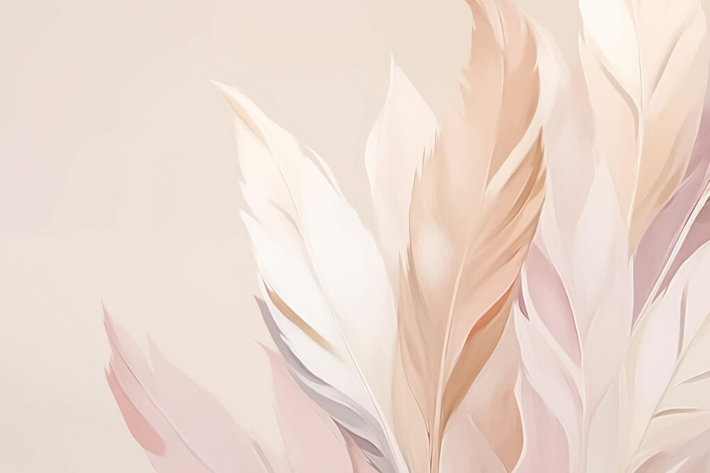 Light leaves in peach — full design