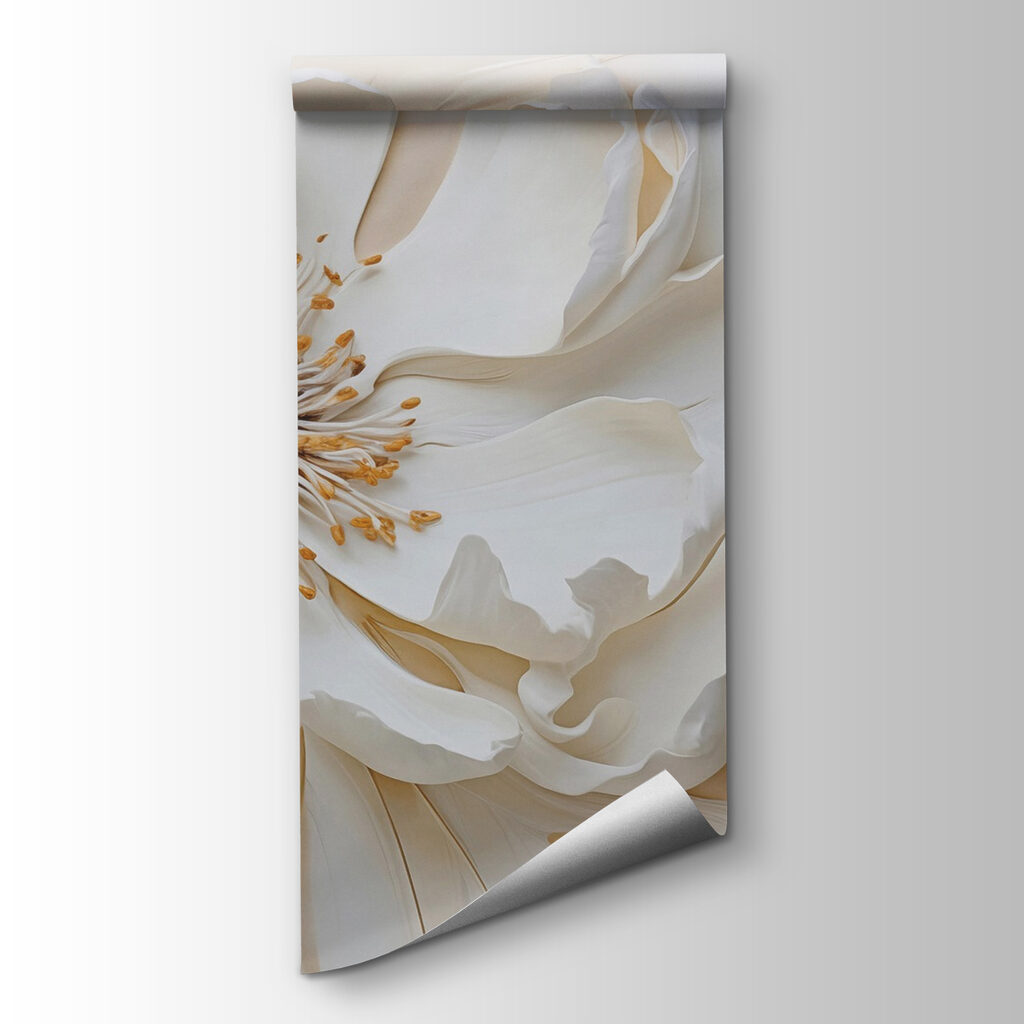 White flower in gold — product view
