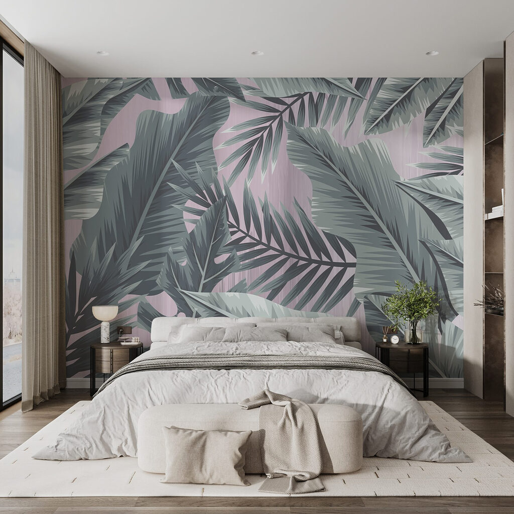 Overlapping palm leaves — interior 1